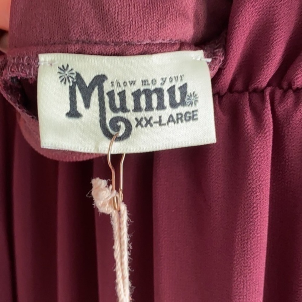 SMYM Faye Flutter Dress In Merlot Chiffon - Picture 4 of 5